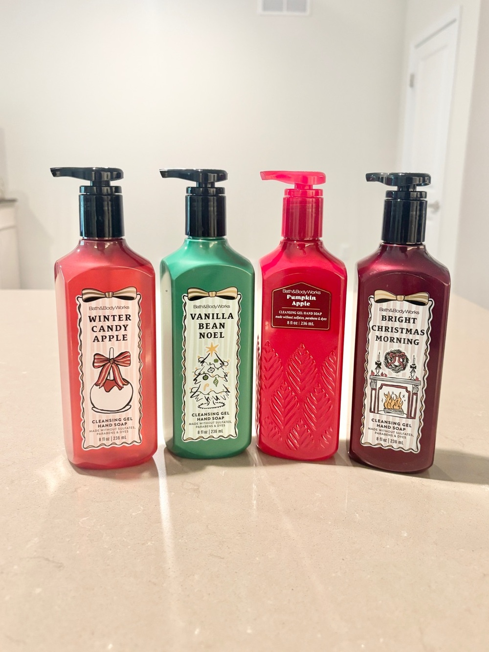 Bath & Body Works Holiday Hand Soap Bundle 4pc New Vanilla Winter Apple